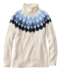 L.L.Bean New | Women's Cotton Ragg Sweater, Funnelneck Pullover Fair Isle