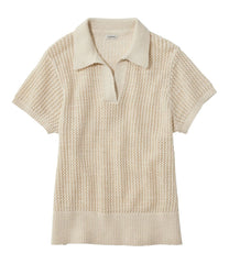 L.L.Bean Sale | Women's Organic Cotton Slub Pointelle Sweater, Polo