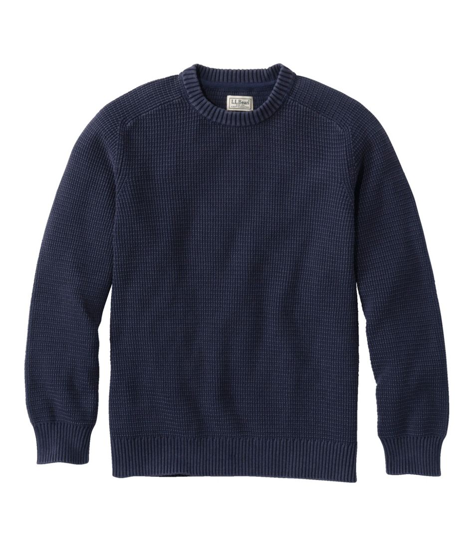 L.L.Bean Sale | Men's Sunwashed Textured Cotton Sweater, Crewneck