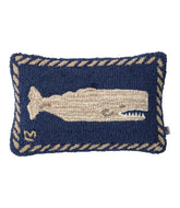 L.L.Bean US | Wool Hooked Throw Pillow, Whale, 12" x 18"