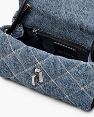 Marc Jacobs The Quilted Denim Mini Dual Shoulder Bag Light Wash Indigo BAGS