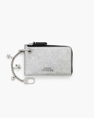 Marc Jacobs The Coated Glitter Everyday Top Zip Charm Wallet Silver WALLETS|ACCESSORIES|NEW ARRIVALS
