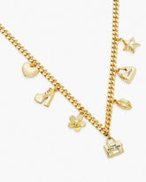 Marc Jacobs The Mini Icon Charm Necklace Light Antique Gold JEWELRY
