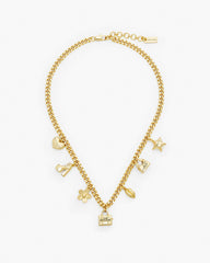 Marc Jacobs The Mini Icon Charm Necklace Light Antique Gold JEWELRY