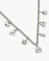 Marc Jacobs The Mini Icon Charm Necklace Light Antique Silver JEWELRY