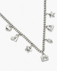 Marc Jacobs The Mini Icon Charm Necklace Light Antique Silver JEWELRY