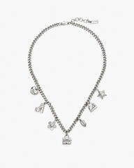 Marc Jacobs The Mini Icon Charm Necklace Light Antique Silver JEWELRY