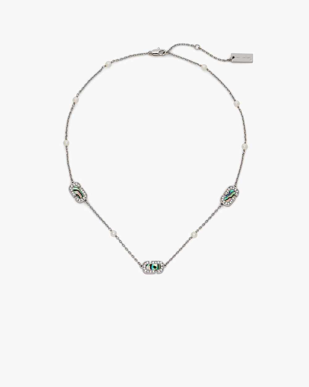 Marc Jacobs The J Marc Luxe Station Necklace Silver/Crystal JEWELRY