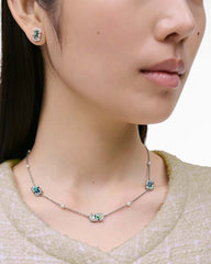 Marc Jacobs The J Marc Luxe Station Necklace Silver/Crystal JEWELRY