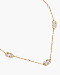 Marc Jacobs The J Marc Luxe Station Necklace Gold/Crystal JEWELRY