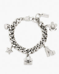 Marc Jacobs The Mini Icon Charm Bracelet Light Antique Silver JEWELRY