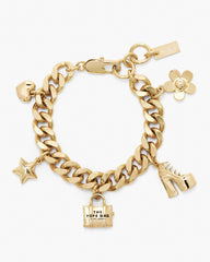 Marc Jacobs The Mini Icon Charm Bracelet Light Antique Gold JEWELRY