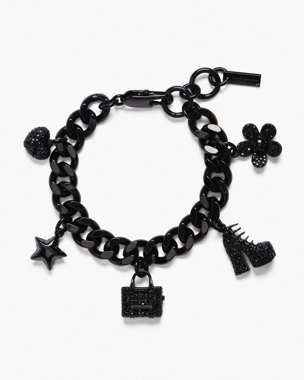 Marc Jacobs The Pave Mini Icon Charm Bracelet Black/Black Crystal JEWELRY