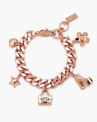 Marc Jacobs The Mini Icon Charm Bracelet Antique Rose Gold JEWELRY