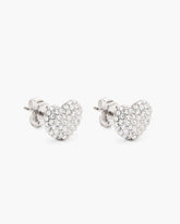 Marc Jacobs The Heart Pave Earrings Silver/Crystal JEWELRY|NEW ARRIVALS