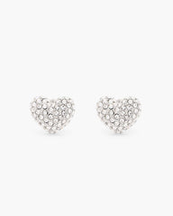 Marc Jacobs The Heart Pave Earrings Silver/Crystal JEWELRY|NEW ARRIVALS