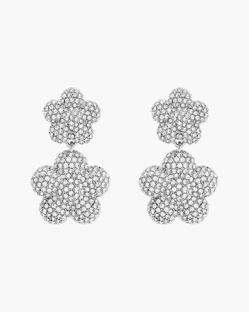 Marc Jacobs The Daisy Balloon Drop Earrings Silver/Crystal JEWELRY