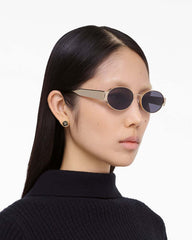 Marc Jacobs The Classic Logo Round Sunglasses Black/Gold ACCESSORIES