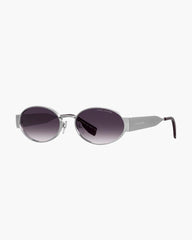 Marc Jacobs The Classic Logo Round Sunglasses Silver ACCESSORIES