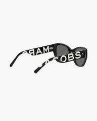 Marc Jacobs The Bold Logo Square Cat Eye Sunglasses Black/White ACCESSORIES