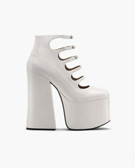 Marc Jacobs The Patent Leather Kiki Ankle Boot White SHOES