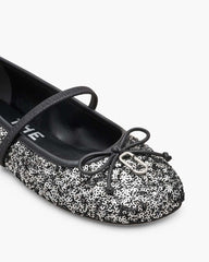 Marc Jacobs The Sequin Sabrina Ballerina Silver SHOES|NEW ARRIVALS