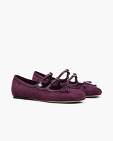 Marc Jacobs The Suede Kiki Ballerina Dark Plum SHOES