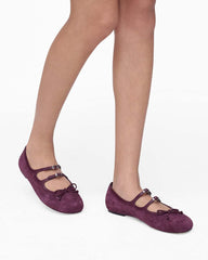 Marc Jacobs The Suede Kiki Ballerina Dark Plum SHOES