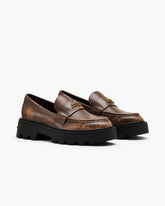 Marc Jacobs The Distressed Leather Frankie Loafer Ebony SHOES