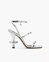 Marc Jacobs The Metallic Leather Daisy Heel Silver SHOES|NEW ARRIVALS