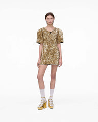 Marc Jacobs Sequin V-Neck Knit Dress Gold READY TO WEAR