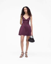 Marc Jacobs Satin Bow Dress Dark Plum READY TO WEAR