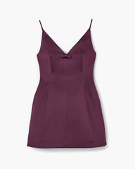 Marc Jacobs Satin Bow Dress Dark Plum READY TO WEAR