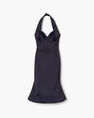 Marc Jacobs Sculpted Satin Halter Dress Black READY TO WEAR|NEW ARRIVALS