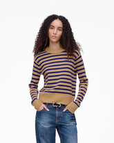 Marc Jacobs Joy Striped Crewneck Camel/Pansy READY TO WEAR