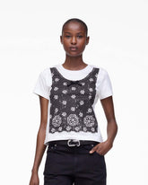 Marc Jacobs Trompe L'Oeil Eyelet Slim Tee White Multi READY TO WEAR