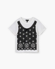 Marc Jacobs Trompe L'Oeil Eyelet Slim Tee White Multi READY TO WEAR