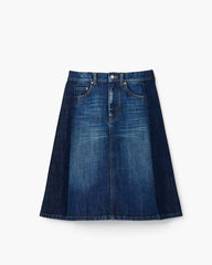 Marc Jacobs Two Tone Shadow Denim Skirt Dark Slub Indigo READY TO WEAR|NEW ARRIVALS