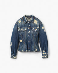 Marc Jacobs The Rip And Repair Fluted Denim Jacket Punk Indigo READY TO WEAR