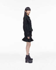 Marc Jacobs The Fluted Denim Jacket Black READY TO WEAR