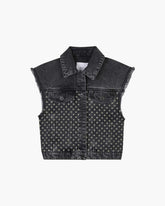 Marc Jacobs The Crystal Daisy Denim Vest Black READY TO WEAR