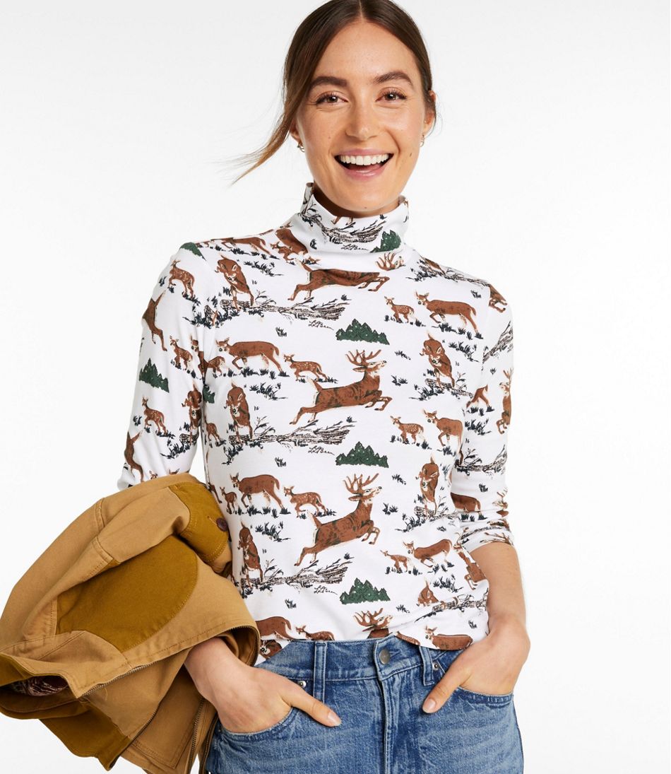L.L.Bean Sale | Women's Signature Lightweight Cotton Turtleneck, Novelty