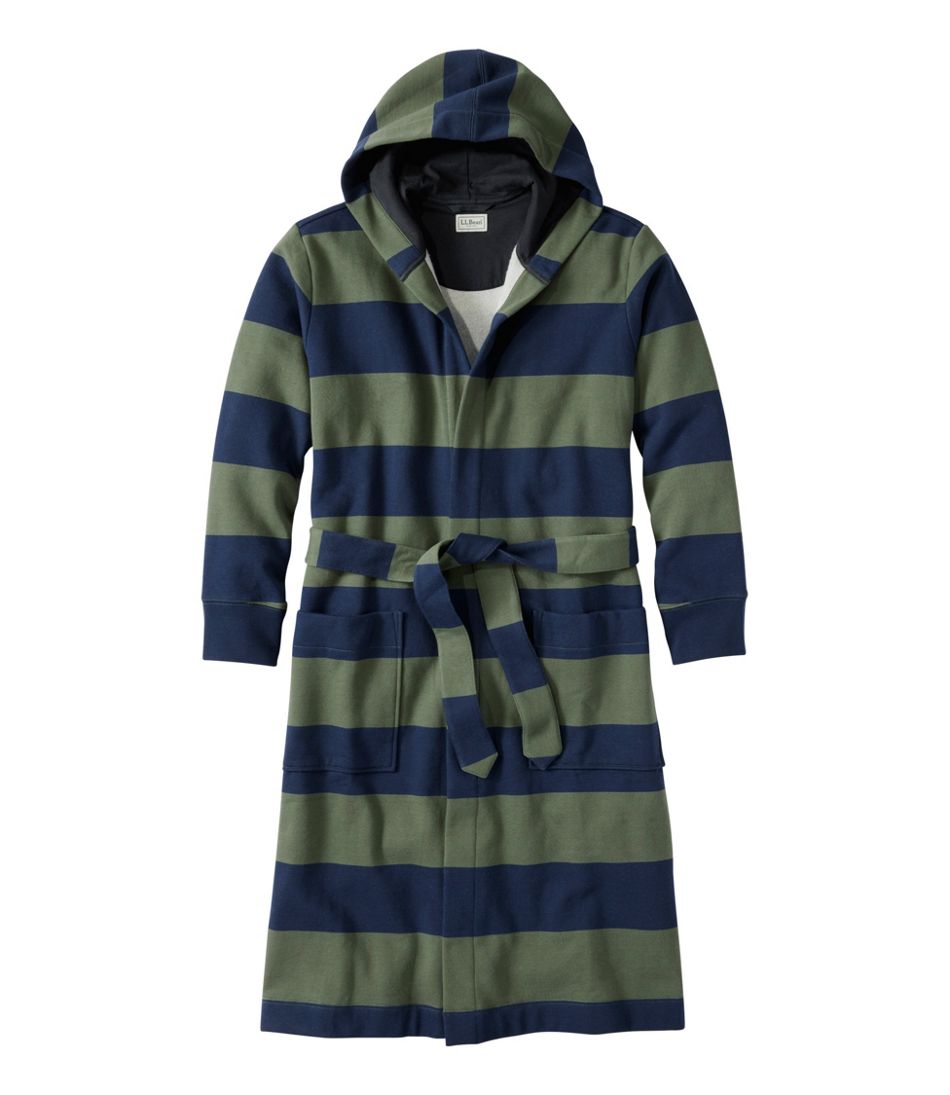 L.L.Bean New | Men's Mariner Sweatshirt Robe, Stripe