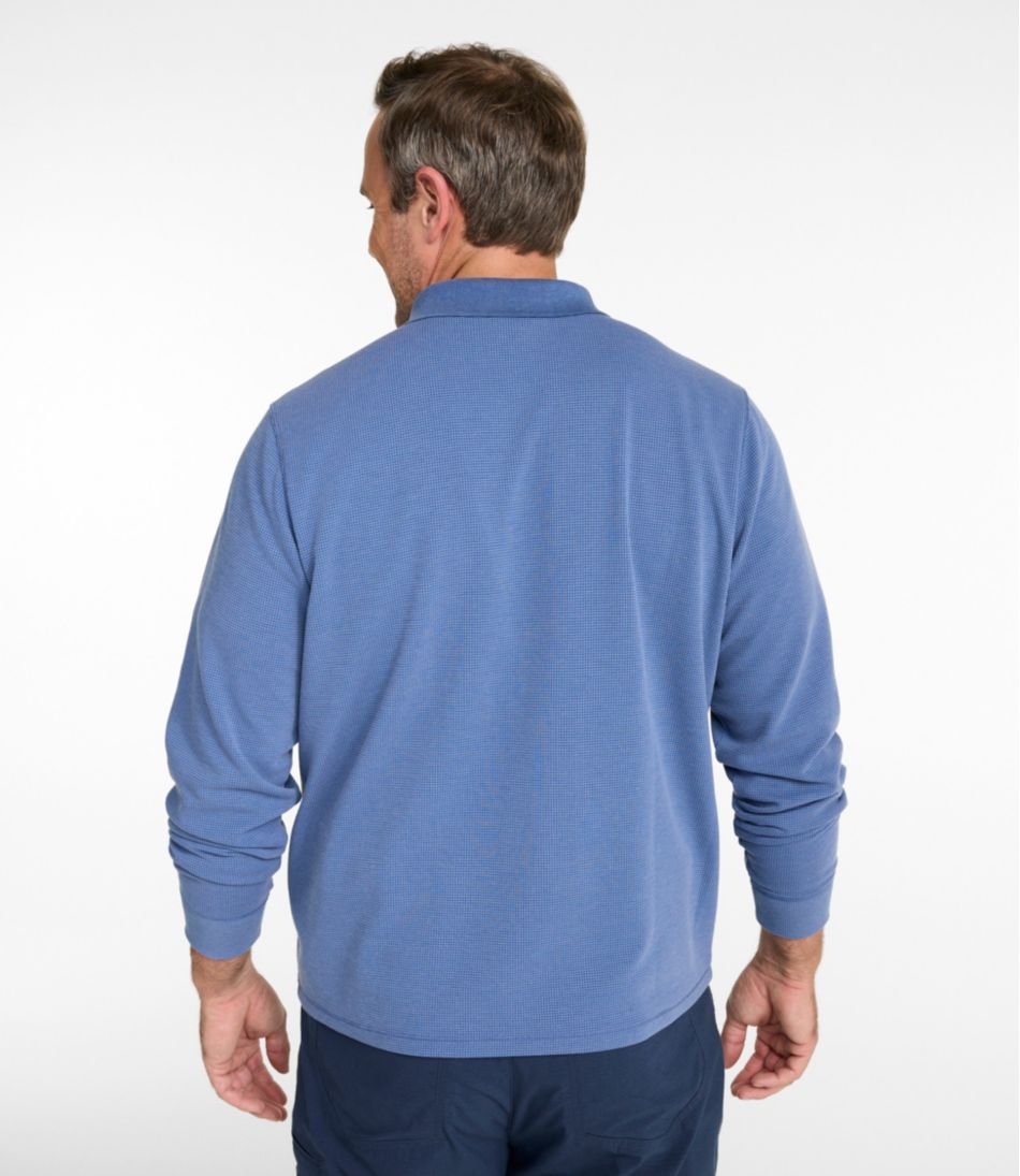 L.L.Bean On Sale | Men's Mountainside Micro Waffle Polo, Long-Sleeve