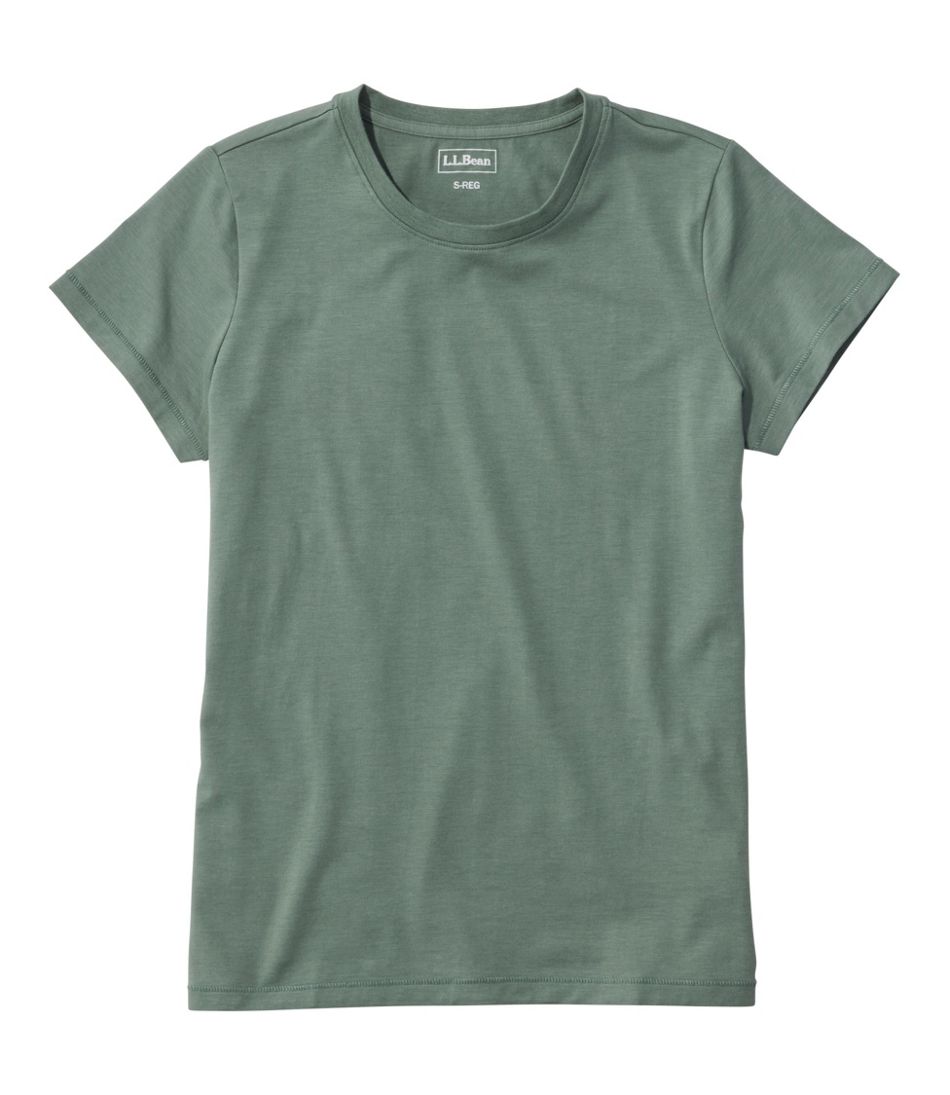 L.L.Bean Discount | Women's Soft Stretch Supima-Blend Tee, Crewneck Short-Sleeve