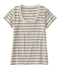 L.L.Bean On Sale | Women's Soft Stretch Supima-Blend Tee, Scoopneck Short-Sleeve Stripe