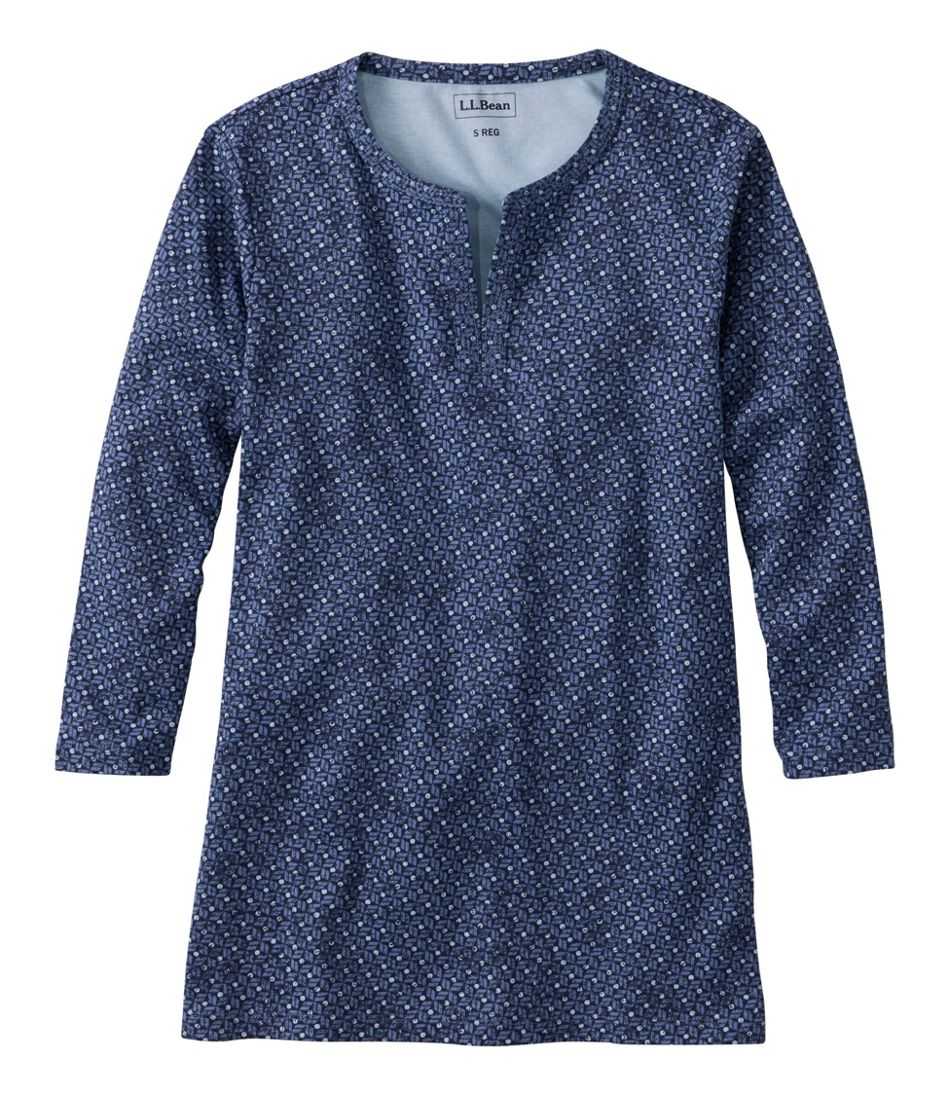 L.L.Bean For Sale | Women's Tee, Three-Quarter-Sleeve Splitneck Tunic Print