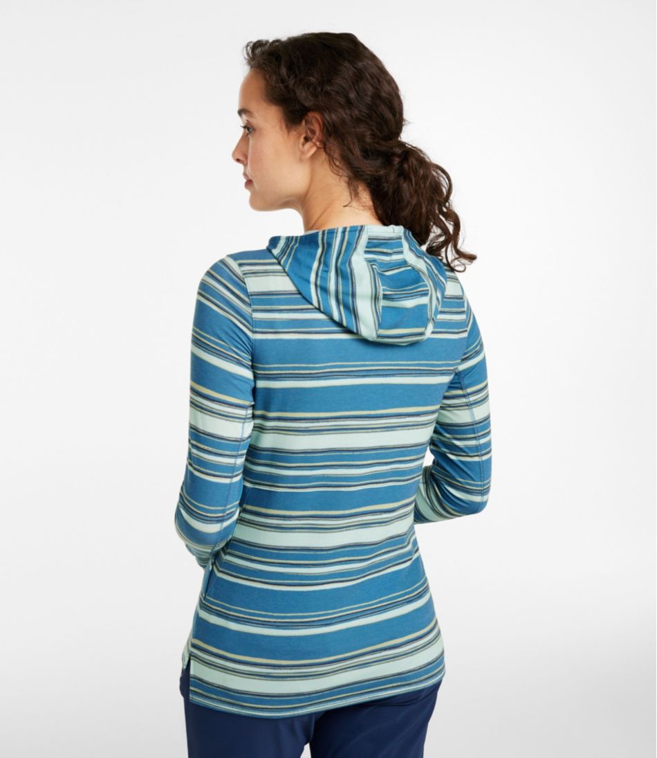 L.L.Bean Discount | Women's Everyday SunSmart® Hooded Pullover, Long-Sleeve Stripe