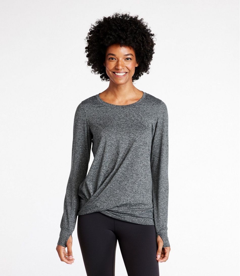 L.L.Bean Online | Women's VentureSoft Twist-Front Top, Long-Sleeve