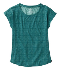 L.L.Bean Sale | Women's Streamside Tee, Short-Sleeve Ruched Crew Print